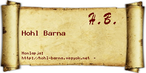 Hohl Barna névjegykártya