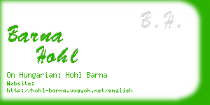 barna hohl business card